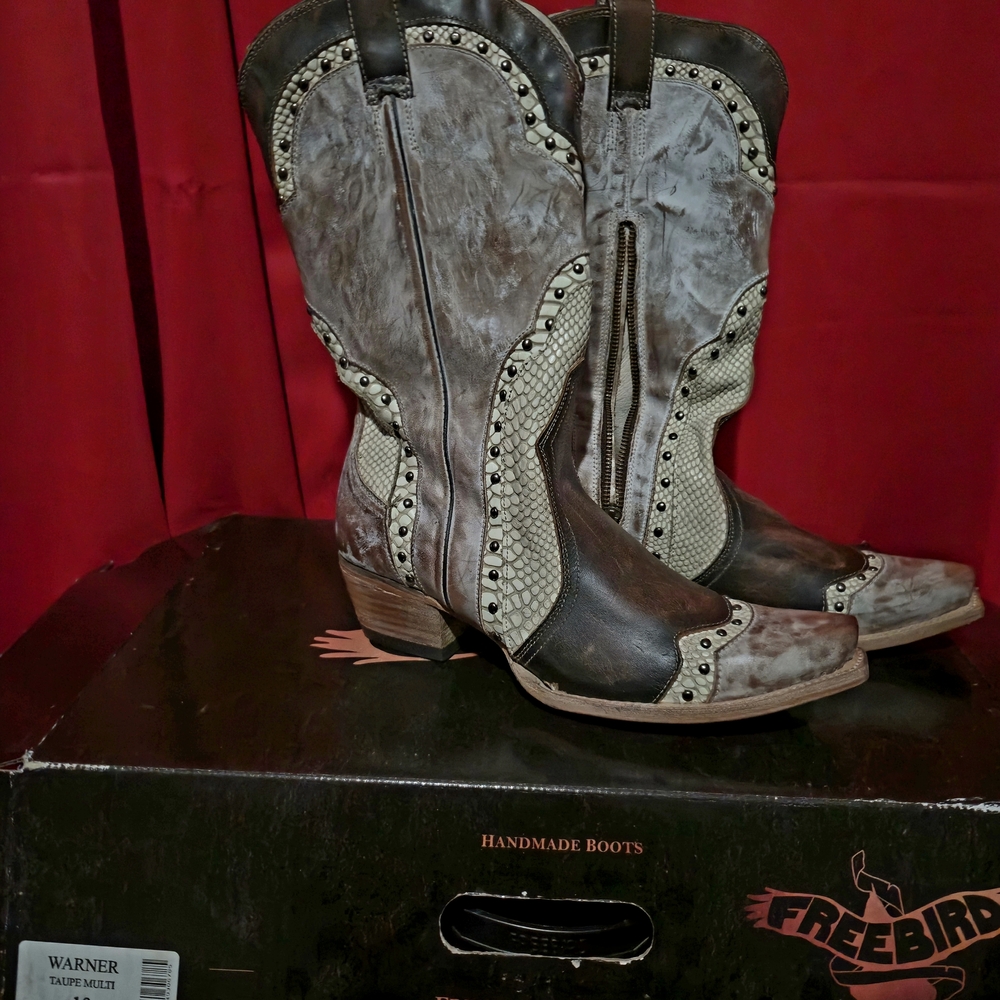 Freebird Brown and Cream Western Boots